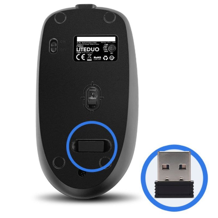NOX Lite Duo Pack de teclado y ratón inalámbricos Negro